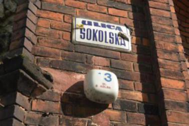 KrakĂłw - tabliczka powodziowa, ul. Sokolska 3.JPG